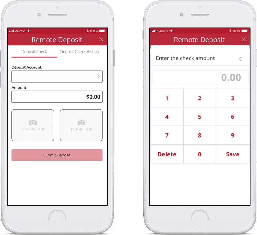 phone with Sun Central Credit Union mobile check deposit app